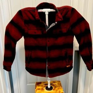 Voyager fleece lined jacket men’s size small burgundy and black